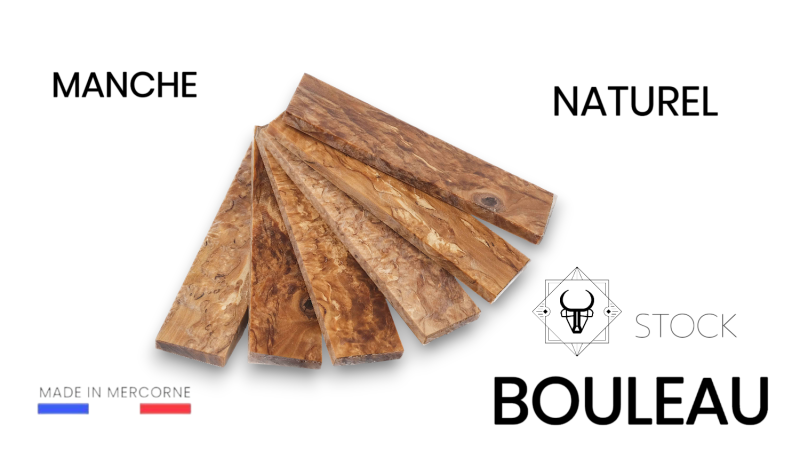 Stabilized birch handle: made in France - multi-color