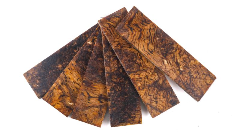 Manches de Loupe d'Erable stabilisé d'Europe (Acer pseudoplatanus) - bois décoratif rare