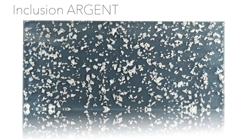 Inclusion of real gold, silver, brass, or copper leaf - PMMA resin - made in France