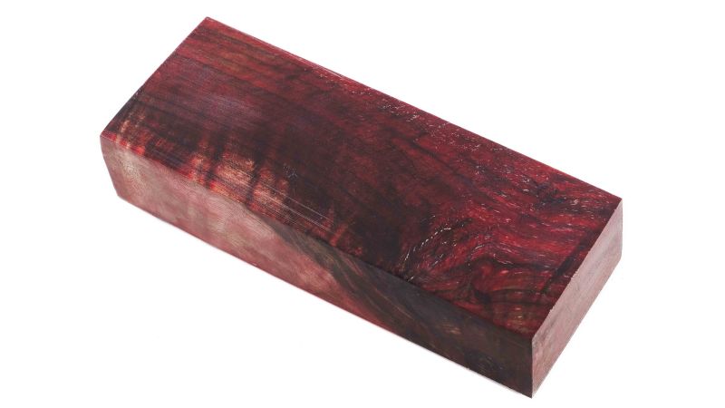 Block burl ofBox Elder stabilised red
