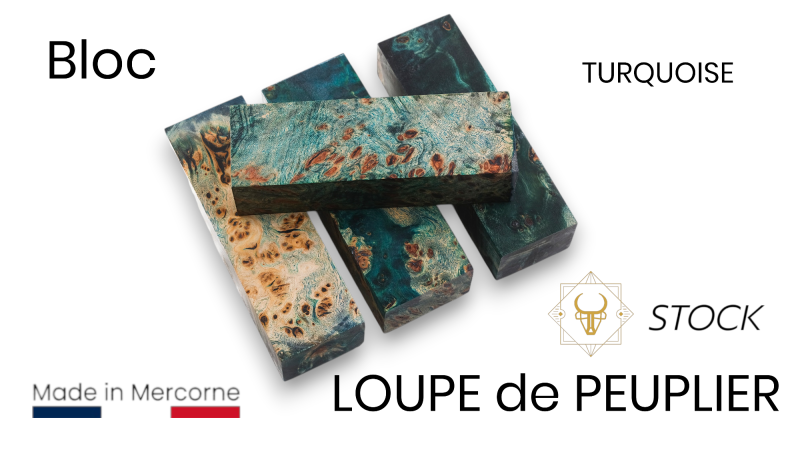 Stabilized poplar burl block - Mercorne - Multiple colors