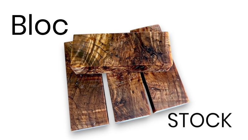 Blocs de Loupe d’Érable Stabilisé d’Europe (Acer pseudoplatanus) – Bois décoratif rare