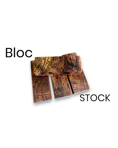 Block von Edelholz von Ahorn Stabilisiert aus Europa (Acer pseudoplatanus) - seltenes dekoratives Holz