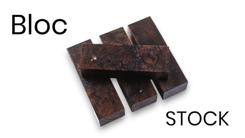 Block von Edelholz von Ahorn Stabilisiert aus Europa (Acer pseudoplatanus) - seltenes dekoratives Holz