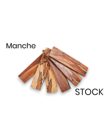 Stabilized spalted beech handle - Made in France - multi-colors