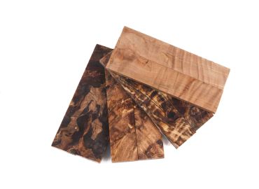 Manche loupe de hêtre stabilisé | Bois précieux pour couteau | Mercorne