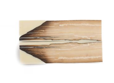 Manche pulpe d'ivoire de mammouth stabilisé résine beige | Coutellerie fossile | Mercorne