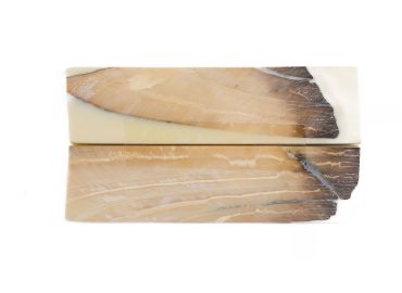 Manche pulpe d'ivoire de mammouth stabilisé résine beige | Coutellerie fossile | Mercorne 2