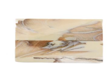 Manche pulpe d'ivoire de mammouth stabilisé résine beige | Coutellerie fossile | Mercorne 2