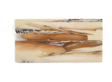 Manche pulpe d'ivoire de mammouth stabilisé résine beige | Coutellerie fossile | Mercorne
