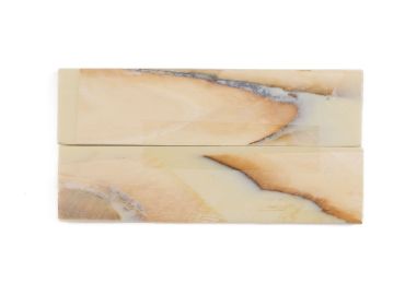 Manche pulpe d'ivoire de mammouth stabilisé résine beige | Coutellerie fossile | Mercorne 2