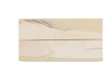 Manche pulpe d'ivoire de mammouth stabilisé résine beige | Coutellerie fossile | Mercorne 2