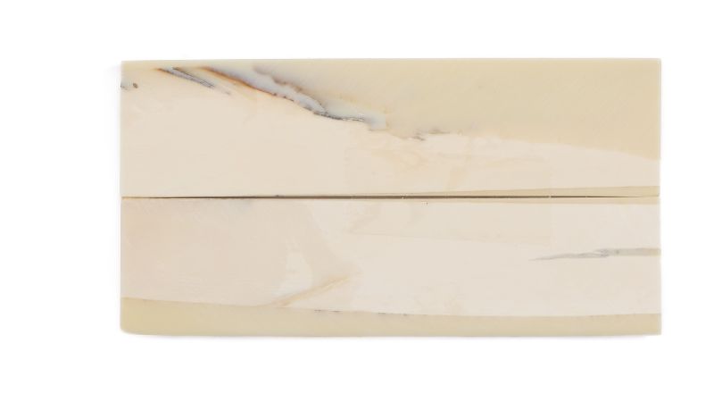 Manche pulpe d'ivoire de mammouth stabilisé résine beige | Coutellerie fossile | Mercorne