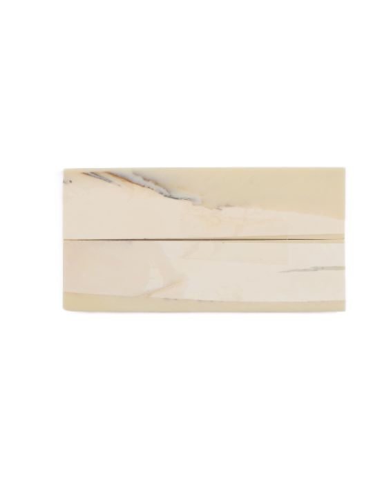 Manche pulpe d'ivoire de mammouth stabilisé résine beige | Coutellerie fossile | Mercorne