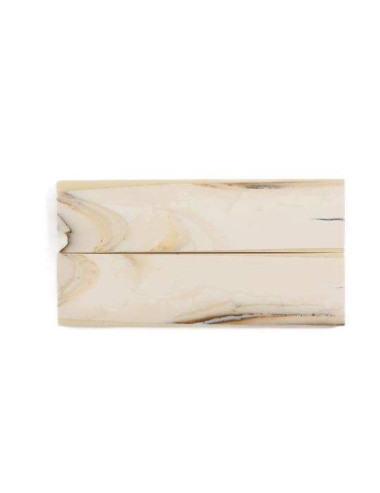 Manche pulpe d'ivoire de mammouth stabilisé résine beige | Coutellerie fossile | Mercorne