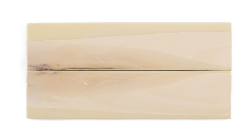 Manche pulpe d'ivoire de mammouth stabilisé résine beige | Coutellerie fossile | Mercorne