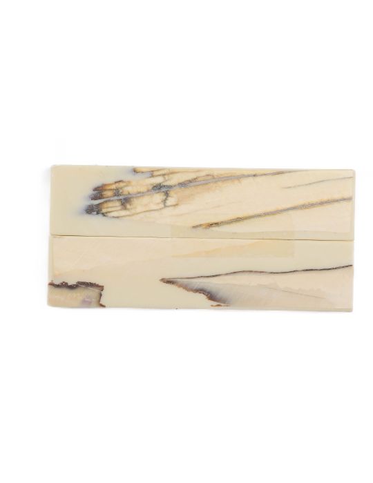 Manche pulpe d'ivoire de mammouth stabilisé résine beige | Coutellerie fossile | Mercorne