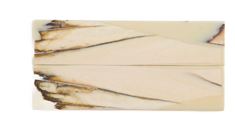 Manche pulpe d'ivoire de mammouth stabilisé résine beige | Coutellerie fossile | Mercorne