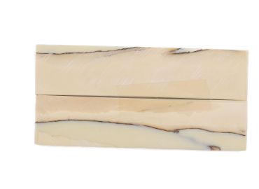 Manche pulpe d'ivoire de mammouth stabilisé résine beige | Coutellerie fossile | Mercorne 2