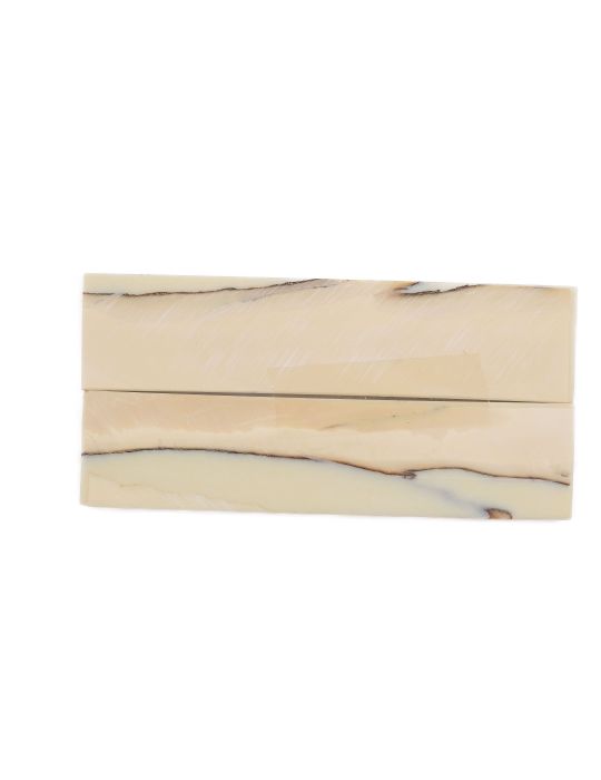 Manche pulpe d'ivoire de mammouth stabilisé résine beige | Coutellerie fossile | Mercorne