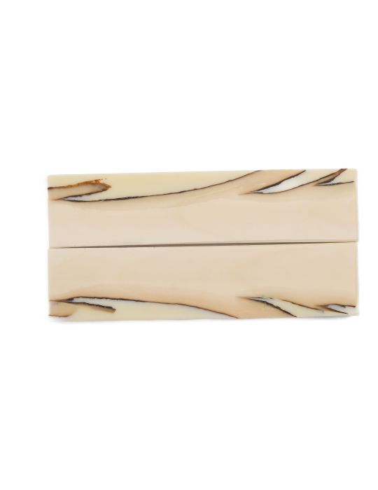 Manche pulpe d'ivoire de mammouth stabilisé résine beige | Coutellerie fossile | Mercorne