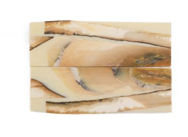 Manche pulpe d'ivoire de mammouth stabilisé résine beige | Fossile unique | Mercorne