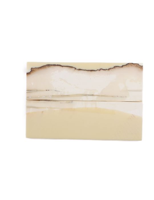 Manche pulpe d'ivoire de mammouth stabilisé résine beige | Fossile unique | Mercorne