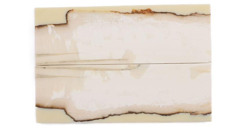 Manche pulpe d'ivoire de mammouth stabilisé résine beige | Fossile unique | Mercorne