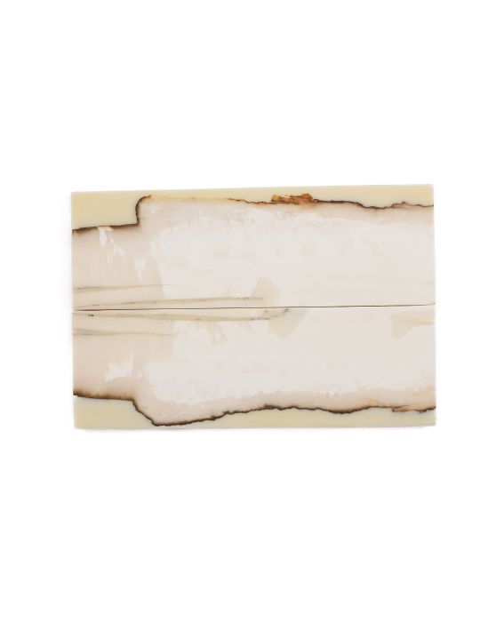 Manche pulpe d'ivoire de mammouth stabilisé résine beige | Fossile unique | Mercorne