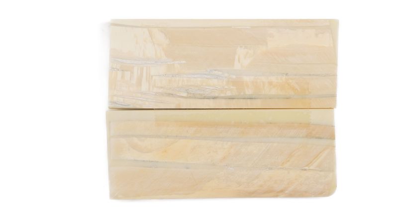 Manche pulpe d'ivoire de mammouth stabilisé résine beige | Fossile unique | Mercorne