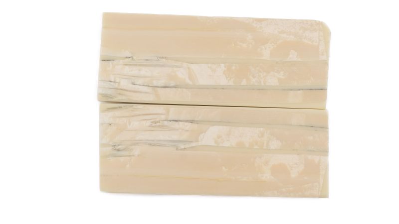 Manche pulpe d'ivoire de mammouth stabilisé résine beige | Fossile unique | Mercorne