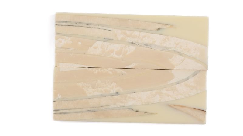 Manche pulpe d'ivoire de mammouth stabilisé résine beige | Fossile unique | Mercorne