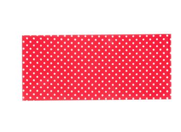 Piastra di inclusione in tessuto - Motivi geometrici - Puntini bianchi su sfondo rosso - 140x60x6 mm