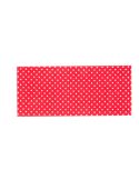 Placa de inclusión textil - Motivos geométricos - Puntos blancos sobre fondo rojo - 140x60x6 mm