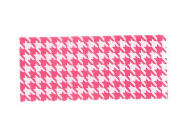Plaque Inclusion Tissus - Pied de poule Rouge - Fond blanc - 140x60x6 mm