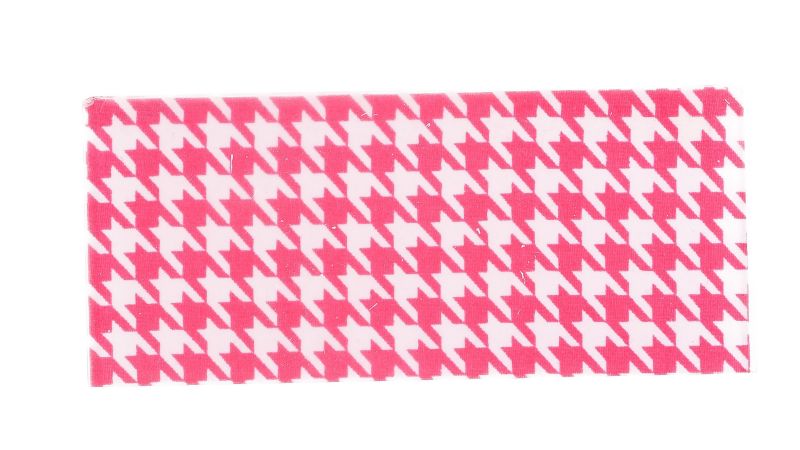 Inclusione Cartello Tissus - Pied de poule rosso - Fondo bianco - 140x60x6 mm