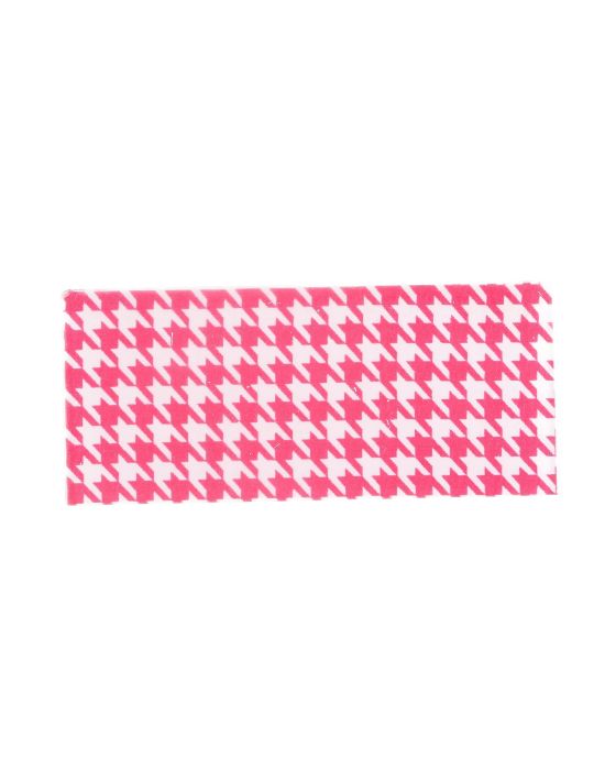 Inclusione Cartello Tissus - Pied de poule rosso - Fondo bianco - 140x60x6 mm