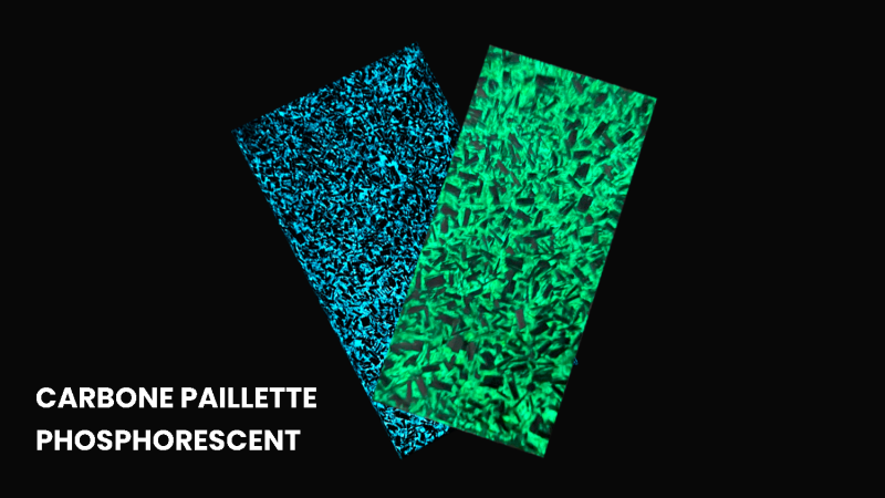 Phosphoreszierendes Glitzer-Carbon – Innovatives Dekoratives Material | Mercorne.fr