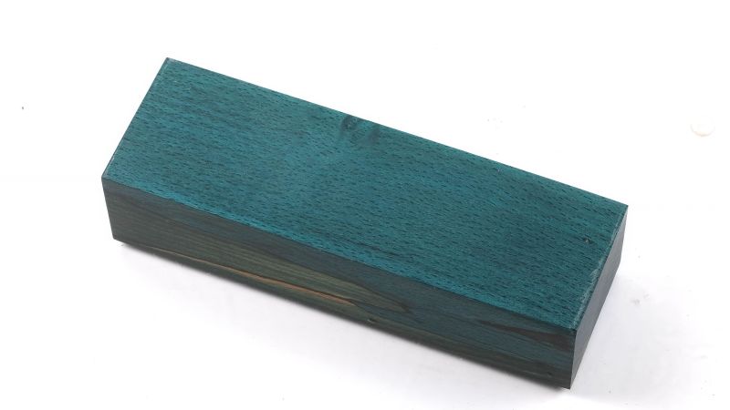 Bloc de hêtre échauffé stabilisé turquoise