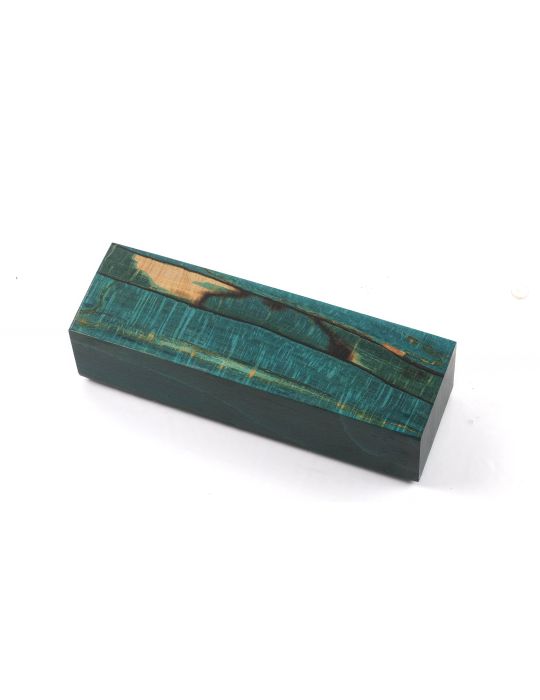 Bloc de hêtre échauffé stabilisé turquoise