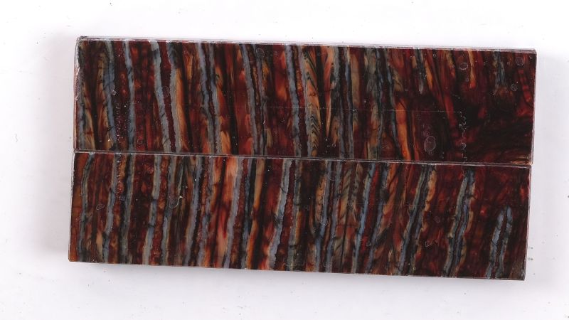 manche molaire de mammouth stabilisé rouge BY RAFFIR