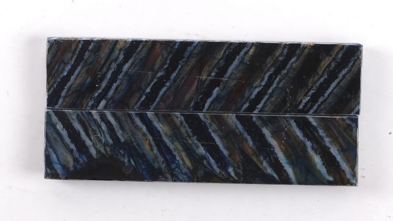 manche molaire de mammouth stabilisé bleu BY RAFFIR