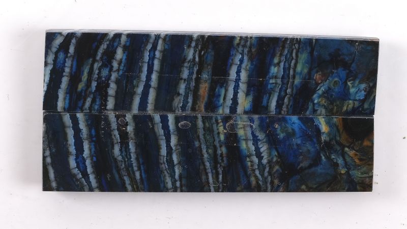 manche molaire de mammouth stabilisé bleu BY RAFFIR