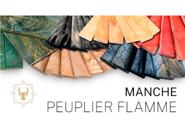 Manche de Peuplier Flammé Stabilisé : Beauté et Durabilité Exceptionnelle (multi-couleur)