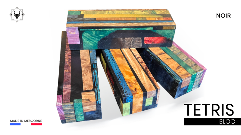 Tetris block for knives - Wood and resin puzzle for artisans