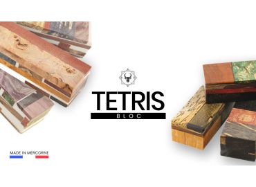 Bloc Tétris pour Couteaux – Puzzle de Bois et Résine pour Artisans