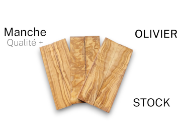 Bois d'olivier d'Espagne en plaquettes (x2) pour bricolage et coutellerie (qualité supérieure)
