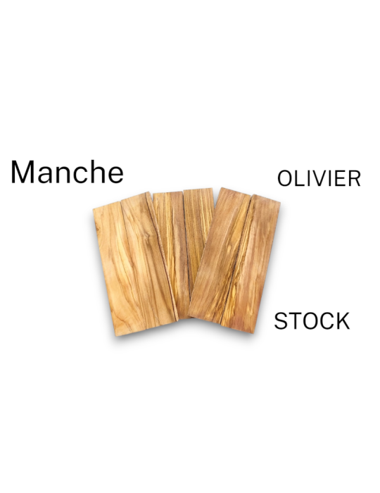 Bois d'olivier d'Espagne en plaquettes (x2) pour bricolage et coutellerie