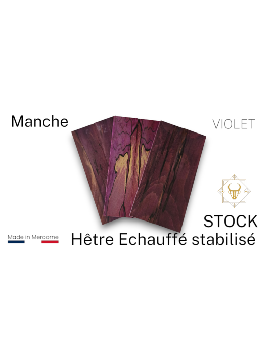 Stabilisierter wärmebehandelter Buche-Griff - Hergestellt in Frankreich - mehrfarbig