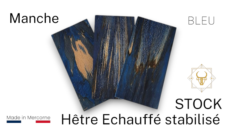Manche de hêtre échauffé stabilisé - Made in France - multi couleurs